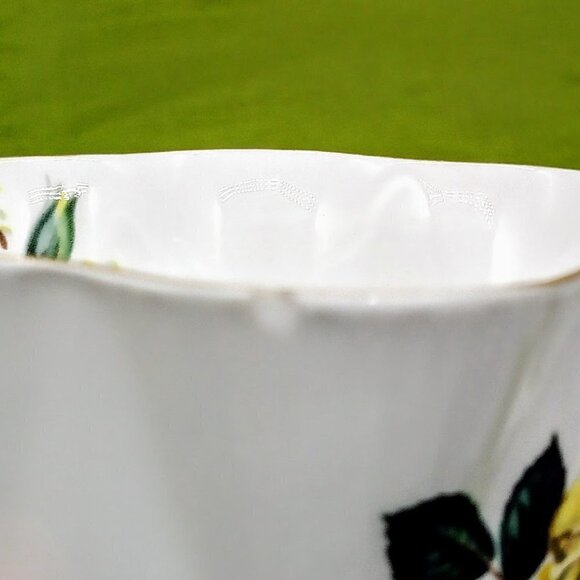 Shelley England Yellow Green Floral Fine Bone China Cup & Saucer - Picture 6 of 8